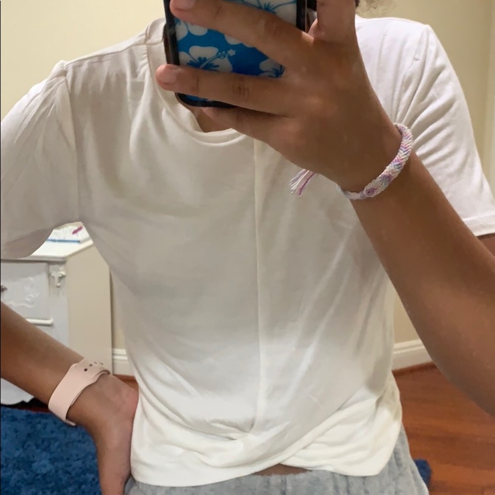 white shirt with tie front detail